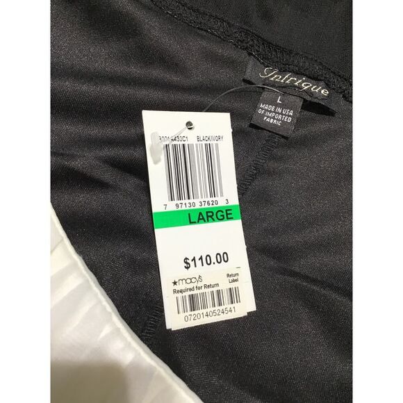 Intrigue Black White Tie Back Prom Dress Large - Picture 6 of 8